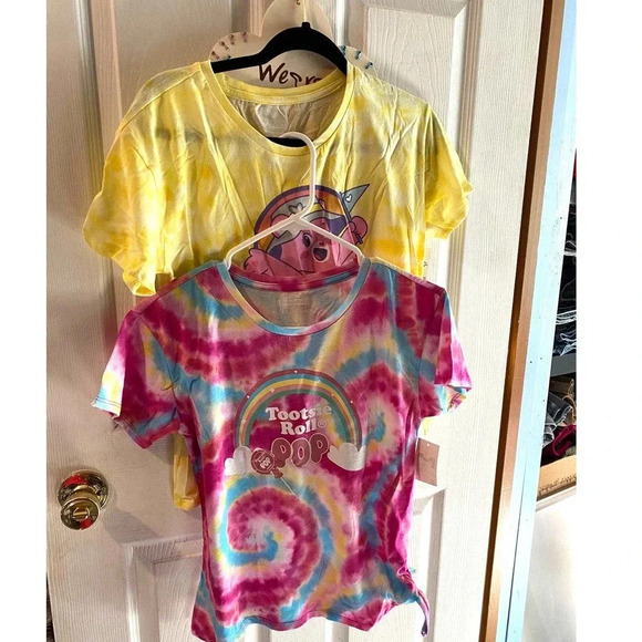 Tied dyed Summer Vibes Shirts Girl Size Xl-XXL/14-18. 2 shirts lots - Picture 1 of 3